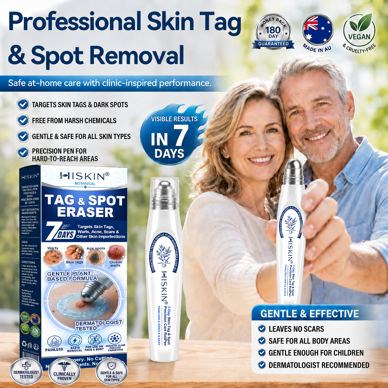 𝐇𝐈𝐒𝐊𝐈𝐍®👩‍⚕️ 𝟕-𝐃𝒂𝘆 𝐒𝗸𝐢𝐧 𝐓𝒂𝗴 & 𝐒𝐩𝙤𝐭 𝐄𝐫𝒂𝐬𝙚𝐫 Painless & Scar-Free Advanced Imperfection Removal Rollerball Pen