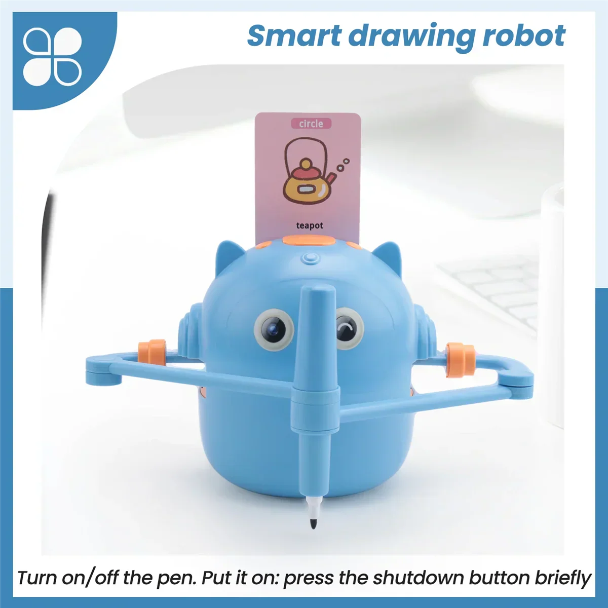 B17CC New Children'S Interactive Education Painting Robot -Montessori Learning Toys, with 100 Words Cards, Voice Interaction