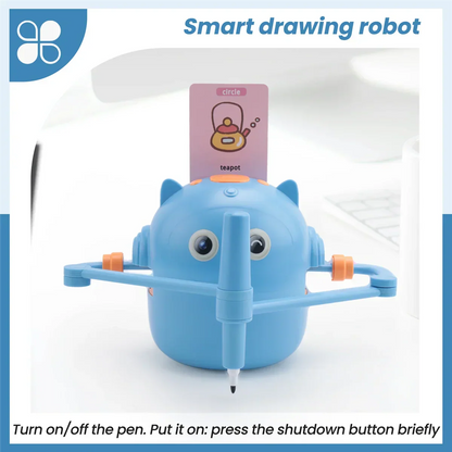 B17CC New Children'S Interactive Education Painting Robot -Montessori Learning Toys, with 100 Words Cards, Voice Interaction